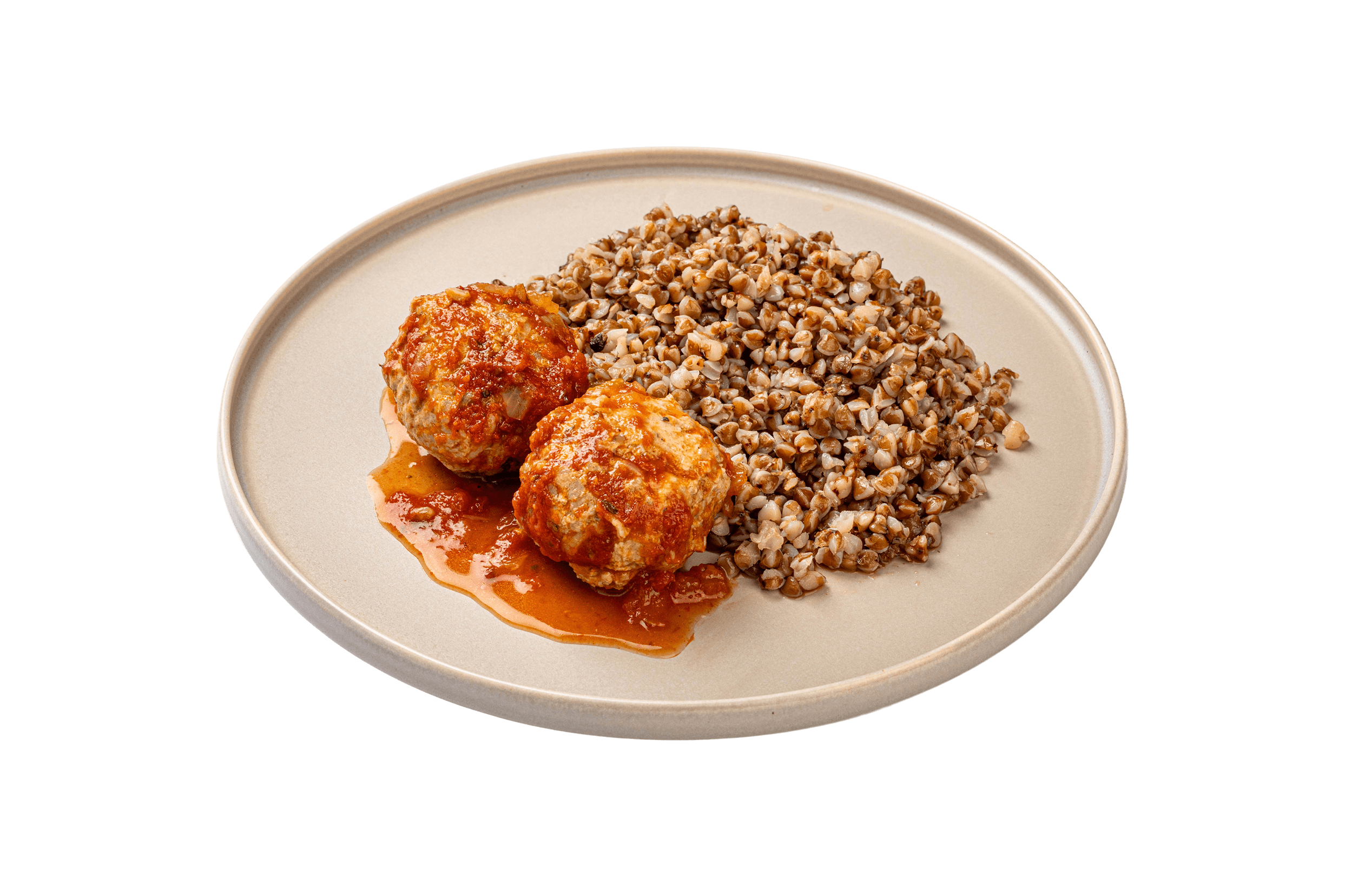 Мясные ежики с отварной гречкой