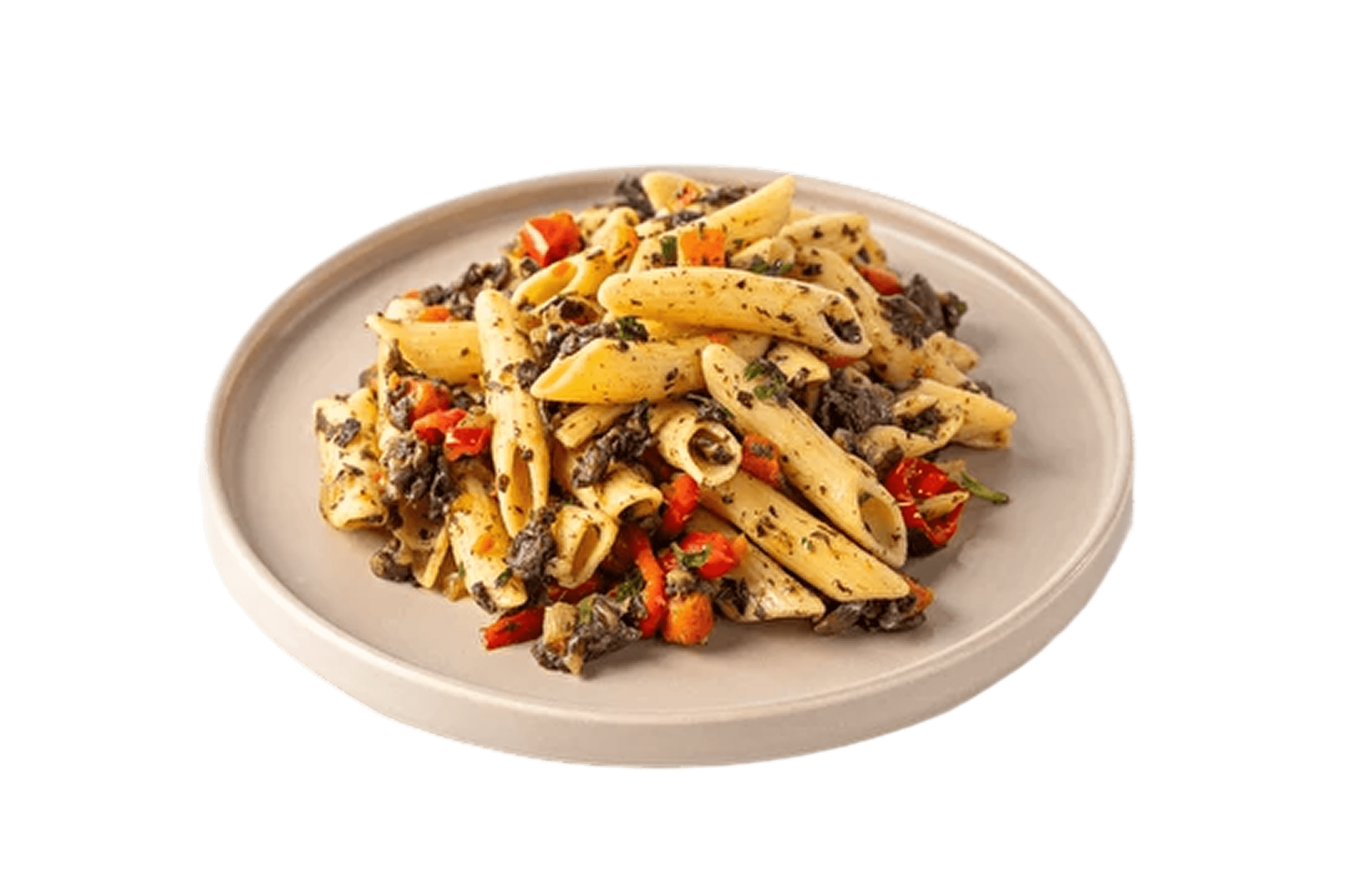 Пенне с грибами и овощами